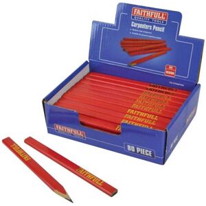 Faithfull Faithfull FAICPDISPR80 Carpenter's Pencils - Red - 80 Pack - Carpenters Pencils Faithfull Faithfull FAICPDISPR80 Carpenter's Pencils - Red - 80 Pack - Carpenters Pencils
