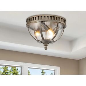 Kichler Halleron Outdoor Brass & Glass Ceiling Light - IP44 Kichler Halleron Outdoor Brass & Glass Ceiling Light - IP44