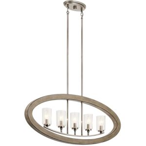 Kichler Lampadario Grand Bank grigio antico 5 luci - Lampadario Kichler Lampadario Grand Bank grigio antico 5 luci - Lampadario
