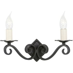 Elstead Lighting Rectory Hand-forged Black Double Wall Light - Wall Light Elstead Lighting Rectory Hand-forged Black Double Wall Light - Wall Light
