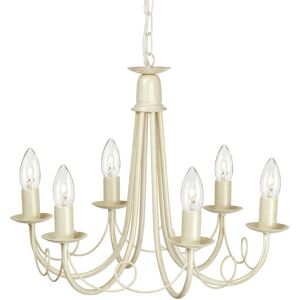 Elstead Minster 6-Light Ivory Gold Chandelier - Ceiling Light Elstead Minster 6-Light Ivory Gold Chandelier - Ceiling Light
