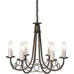 Elstead Minster 6-Light Chandelier - Black Gold - Ceiling Fixture Elstead Minster 6-Light Chandelier - Black Gold - Ceiling Fixture