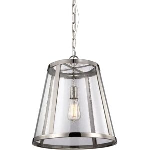Feiss Harrow Pendant Lamp - Seeded Glass, Polished Nickel, Height Adjustable Feiss Harrow Pendant Lamp - Seeded Glass, Polished Nickel, Height Adjustable