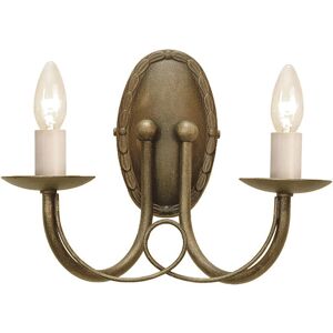 Elstead Lighting Minster 2 Light Wall Sconce Black Gold E14 - Wall Light Elstead Lighting Minster 2 Light Wall Sconce Black Gold E14 - Wall Light