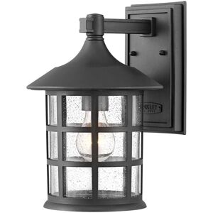 Hinkley Freeport Outdoor Wall Light - Textured Black, Seeded Glass, IP44 Hinkley Freeport Outdoor Wall Light - Textured Black, Seeded Glass, IP44