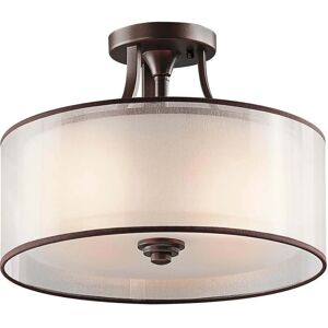 Kichler Lacey Semi Flush Ceiling Light - Bronze/Opal Glass Kichler Lacey Semi Flush Ceiling Light - Bronze/Opal Glass