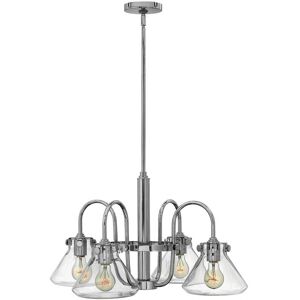 Hinkley Congress Glass and Steel Chandelier - 4 Bulbs Hinkley Congress Glass and Steel Chandelier - 4 Bulbs