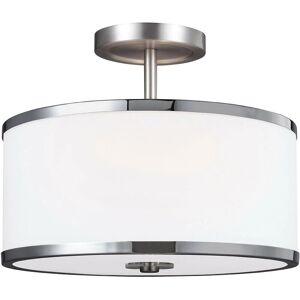 Elstead Lighting Prospect Park 2 Light Semi Flush Ceiling Light Satin Nickel Chrome Elstead Lighting Prospect Park 2 Light Semi Flush Ceiling Light Satin Nickel Chrome