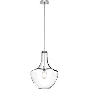 Elstead Lighting Everly Chrome Ceiling Pendant - Medium, Adjustable Height Elstead Lighting Everly Chrome Ceiling Pendant - Medium, Adjustable Height