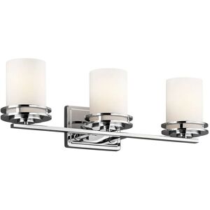 Kichler Hendrik LED Wall Light - Chrome, Satin Glass - Bathroom Use Kichler Hendrik LED Wall Light - Chrome, Satin Glass - Bathroom Use