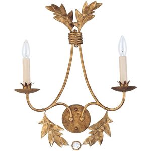 Flambeau Sweet Olive 2-Light Gold Wall Light - Wall Sconce Flambeau Sweet Olive 2-Light Gold Wall Light - Wall Sconce