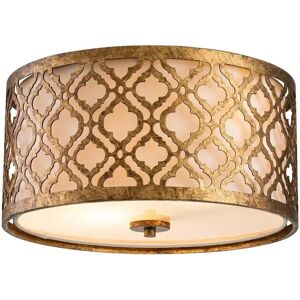 Elstead Lighting Arabella 2 Light Flush Ceiling Fitting - Gold Finish Elstead Lighting Arabella 2 Light Flush Ceiling Fitting - Gold Finish