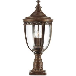 Feiss British Bronze Large 3-Light Outdoor Wall Pedestal - Outdoor Wall Light Feiss British Bronze Large 3-Light Outdoor Wall Pedestal - Outdoor Wall Light