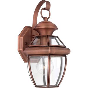 Quoizel Newbury Outdoor Wall Light - Brass, Bevelled Glass, E27 Quoizel Newbury Outdoor Wall Light - Brass, Bevelled Glass, E27