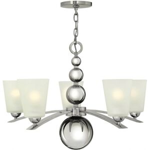 Hinkley Zelda 5 Light Chandelier - Mid-century Modern Polished Nickel Hinkley Zelda 5 Light Chandelier - Mid-century Modern Polished Nickel
