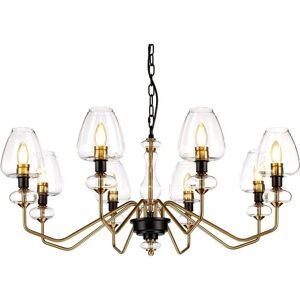 Elstead Lighting Armand 8 Light Chandelier - Aged Brass - Glass Shade - Ceiling Fittings Elstead Lighting Armand 8 Light Chandelier - Aged Brass - Glass Shade - Ceiling Fittings