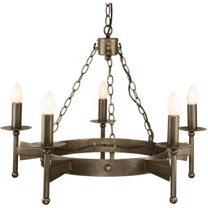 Elstead Cromwell 5 Light Chandelier - Medieval Style, Old Bronze Finish, E14 Elstead Cromwell 5 Light Chandelier - Medieval Style, Old Bronze Finish, E14