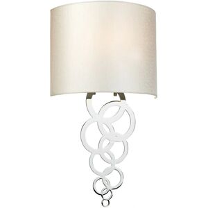 Elstead Curtis Medium Wall Light - Polished Chrome, Ivory Faux Silk Shade Elstead Curtis Medium Wall Light - Polished Chrome, Ivory Faux Silk Shade