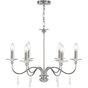 Elstead Lighting Finsbury Park 6 Light Multi Arm Chandelier - Polished Nickel - E14 Elstead Lighting Finsbury Park 6 Light Multi Arm Chandelier - Polished Nickel - E14