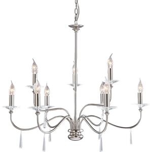 Elstead Finsbury Park 9-Light Polished Nickel Chandelier - Lighting Elstead Finsbury Park 9-Light Polished Nickel Chandelier - Lighting