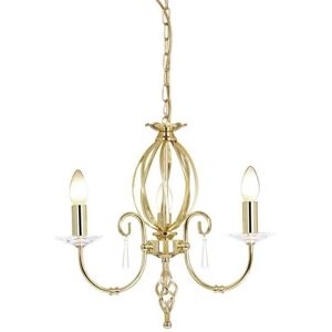 Elstead Lighting Aegean Chandelier 3 Light Polished Brass Finish - Chandelier Elstead Lighting Aegean Chandelier 3 Light Polished Brass Finish - Chandelier