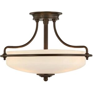 Elstead Quoizel Griffin 3 Light Semi-Flush Ceiling Fitting - Palladium Bronze Elstead Quoizel Griffin 3 Light Semi-Flush Ceiling Fitting - Palladium Bronze