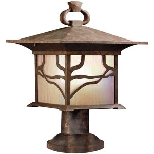Kichler Morris Single Light Outdoor Pedestal Light - Southwest Mission Style Copper IP44 Kichler Morris Single Light Outdoor Pedestal Light - Southwest Mission Style Copper IP44