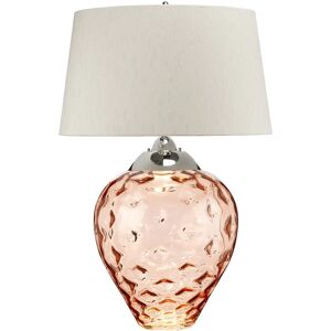 Quintessentiale Samara Large Table Lamp - Salmon Glass & Taupe Shade Quintessentiale Samara Large Table Lamp - Salmon Glass & Taupe Shade