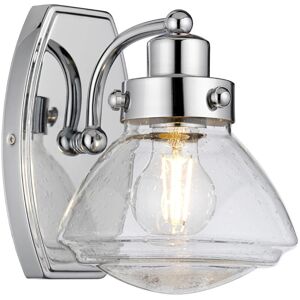 Quoizel Scholar Wall Light - IP44, Dimmable, E27, Chrome, Clear Glass Quoizel Scholar Wall Light - IP44, Dimmable, E27, Chrome, Clear Glass