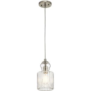 Suspension Kichler Riviera en Nickel Brossé - Hauteur Ajustable, Abat-jour en Verre - Publicité Suspension Kichler Riviera en Nickel Brossé - Hauteur Ajustable, Abat-jour en Verre - Publicité