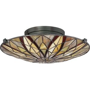 Elstead Quoizel Victory Semi Flush Tiffany Ceiling Fitting - Elstead Quoizel Victory Semi Flush Tiffany Ceiling Fitting -