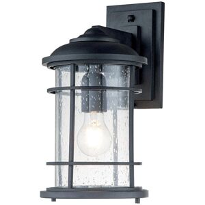 Feiss Lighthouse Outdoor Wall Light - Black, Seeded Glass, E27 Feiss Lighthouse Outdoor Wall Light - Black, Seeded Glass, E27