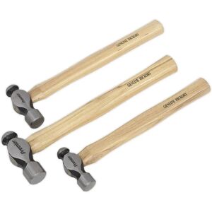 Sealey AK203 Hammer Set - 3pc Hickory Shaft - Durable Steel & Wood Sealey AK203 Hammer Set - 3pc Hickory Shaft - Durable Steel & Wood