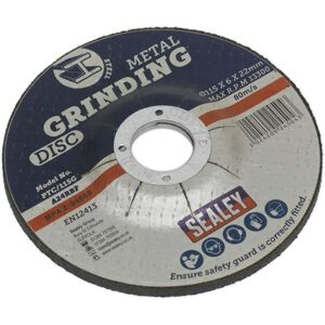 Sealey PTC/115G Grinding Disc - Metal, Aluminium oxide, 115x6mm Sealey PTC/115G Grinding Disc - Metal, Aluminium oxide, 115x6mm