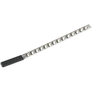 Sealey AK3814 Socket Retaining Rail - 14 Clips, 3/8"Sq Drive Sealey AK3814 Socket Retaining Rail - 14 Clips, 3/8"Sq Drive