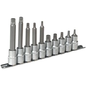 Sealey AK6215 Spline Socket Bit Set - 10pc - 1/2"sq Drive Sealey AK6215 Spline Socket Bit Set - 10pc - 1/2"sq Drive