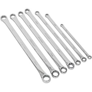 Sealey AK6311 Double End Ring Spanner Set 7pc Extra Long - Ring Spanner Set Sealey AK6311 Double End Ring Spanner Set 7pc Extra Long - Ring Spanner Set