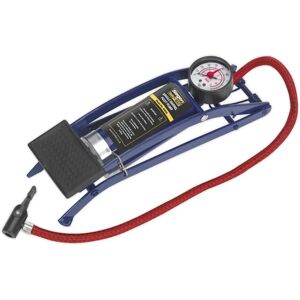 Siegen S0540 Steel Foot Pump - Pressure Gauge - 0-100psi Siegen S0540 Steel Foot Pump - Pressure Gauge - 0-100psi