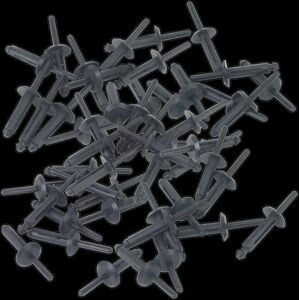 Sealey PR002 Plastic Rivets - Ø6.3 x 25.2mm Pack of 50 Sealey PR002 Plastic Rivets - Ø6.3 x 25.2mm Pack of 50