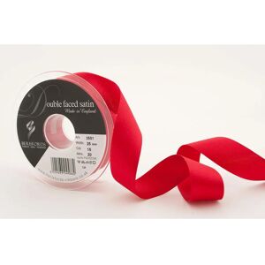 Berisfords Red Double-Sided Satin Ribbon - 25mm - Craft & Gift Berisfords Red Double-Sided Satin Ribbon - 25mm - Craft & Gift