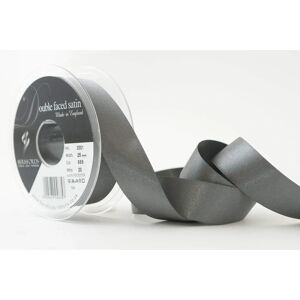 Berisfords Satin Double-Sided Ribbon - 25mm - Gray Berisfords Satin Double-Sided Ribbon - 25mm - Gray