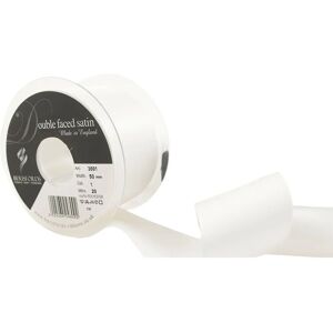 Berisfords White Satin Double-Sided Ribbon - 5cm - 20m - Ribbon Berisfords White Satin Double-Sided Ribbon - 5cm - 20m - Ribbon