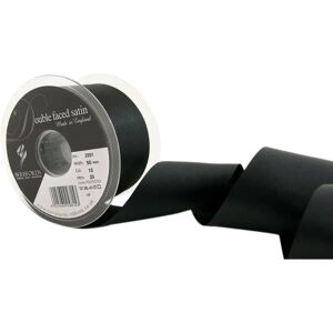 Nastro in raso Berisfords - Doppio lato 10 Nero - 5cm - al metro Nastro in raso Berisfords - Doppio lato 10 Nero - 5cm - al metro