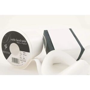 Berisfords Satin Double-Sided Ribbon - White - 7cm - per meter Berisfords Satin Double-Sided Ribbon - White - 7cm - per meter