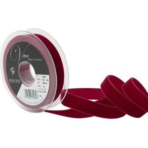 Beresford Fluwelen Lint Mini Rol - 16mm Donkerrood - Riem Beresford Fluwelen Lint Mini Rol - 16mm Donkerrood - Riem