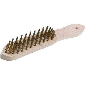 Silverline 290mm Wood Handle 4 Row Brassed Wire Brush Silverline 290mm Wood Handle 4 Row Brassed Wire Brush