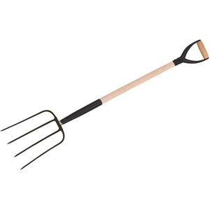 Silverline Muck Fork GT21 750mm - Heavy-duty, Steel Head, Hardwood Handle - Muck Fork Silverline Muck Fork GT21 750mm - Heavy-duty, Steel Head, Hardwood Handle - Muck Fork