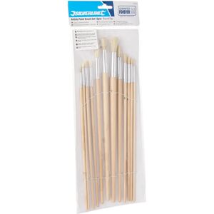 Silverline 12-Piece Round Artist Paint Brush Set - Natural Bristles Silverline 12-Piece Round Artist Paint Brush Set - Natural Bristles