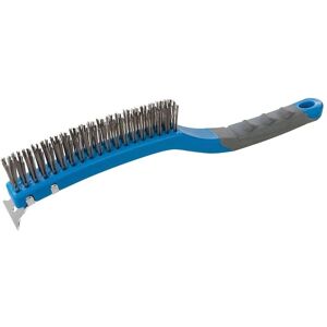 Silverline Stainless Steel Wire Brush & Scraper - 350mm Silverline Stainless Steel Wire Brush & Scraper - 350mm