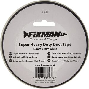 Fixman Heavy Duty Duct Tape 50mm x 50m White Fixman Heavy Duty Duct Tape 50mm x 50m White